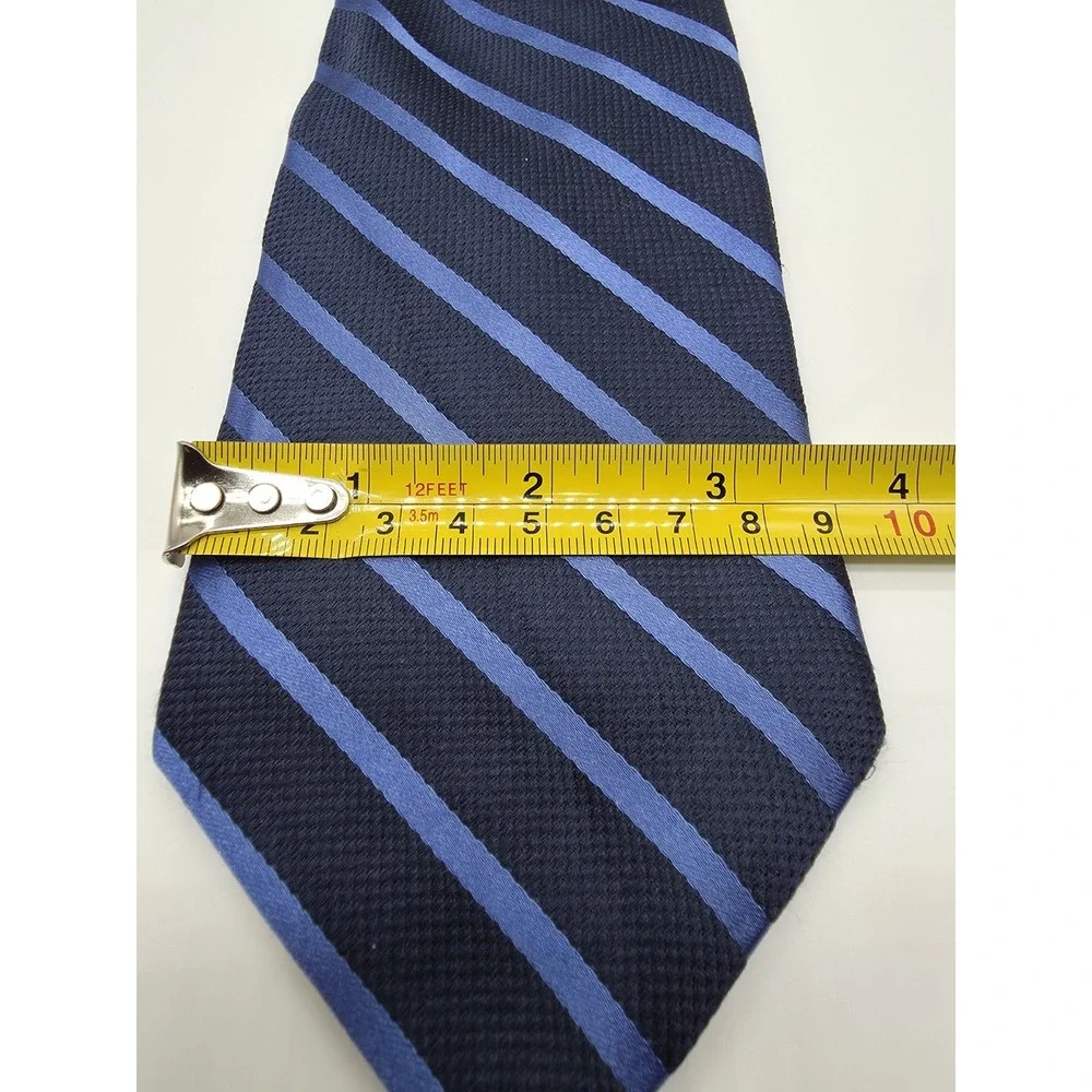 Michael Kors Blue Stripped 100% Silk Mens Extra Long Tie Made In USA 64